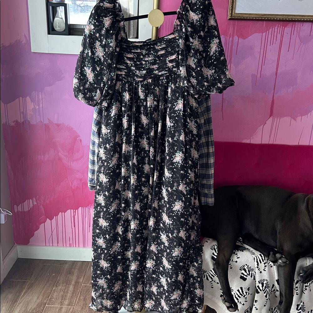 Worth collective Floral Black Dress